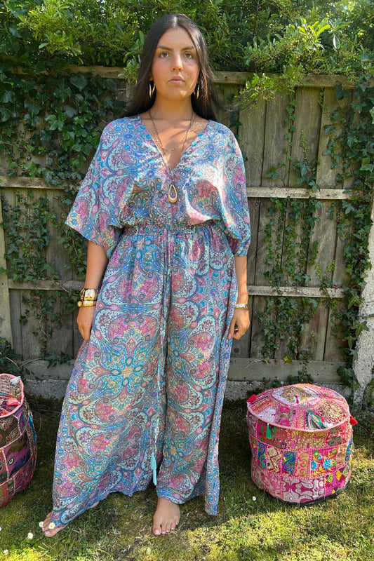 Namaste Recycled Sari Silk Palazzo Jumpsuit