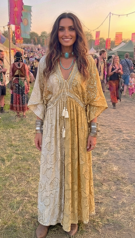 Festival Bohemian Look – No Hat, Gold Bangles